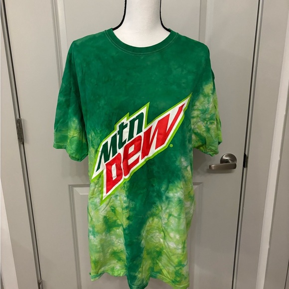 Unisex Mtn. Dew green tie-dye classic tee size XL - Picture 1 of 11